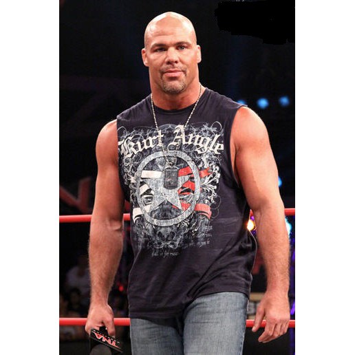 [美國瘋潮]正版TNA Kurt Angle Warrior Tee 美國勇士藍色款衣服特價 前WWE ECW冠軍