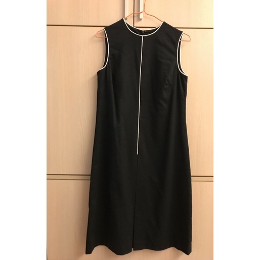 ANNE KLEIN 黑色 無袖 滾邊 典雅洋裝（#4約M號）