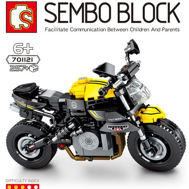 SEMBO 機車積木-系列-貝納利701121小摩托