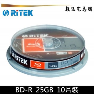 RiTEK 錸德 6x BD-R 藍光燒錄片 25GB 原廠10片裝