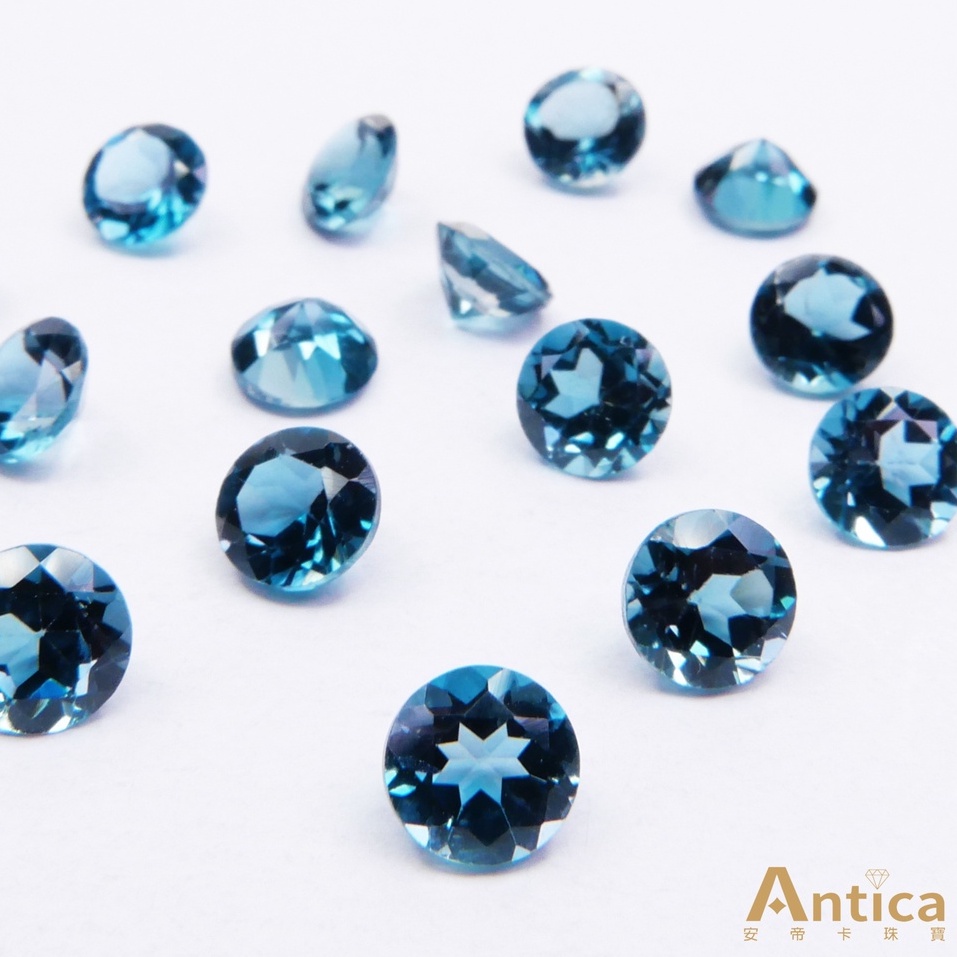 【Antica】托帕石 藍色 圓形 5.2mm 巴西 倫敦藍拓 裸石 天然 (我最優惠) 安帝卡珠寶