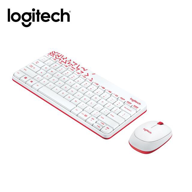 logitech羅技MK240 Nano無線鍵鼠組/ 白紅 eslite誠品