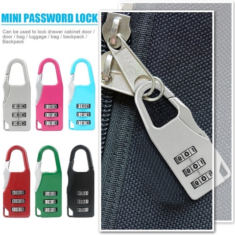 Bags 行李門鎖,3 位數字組合秘密安全密碼密碼鎖書包防盜背包拉鍊掛鎖