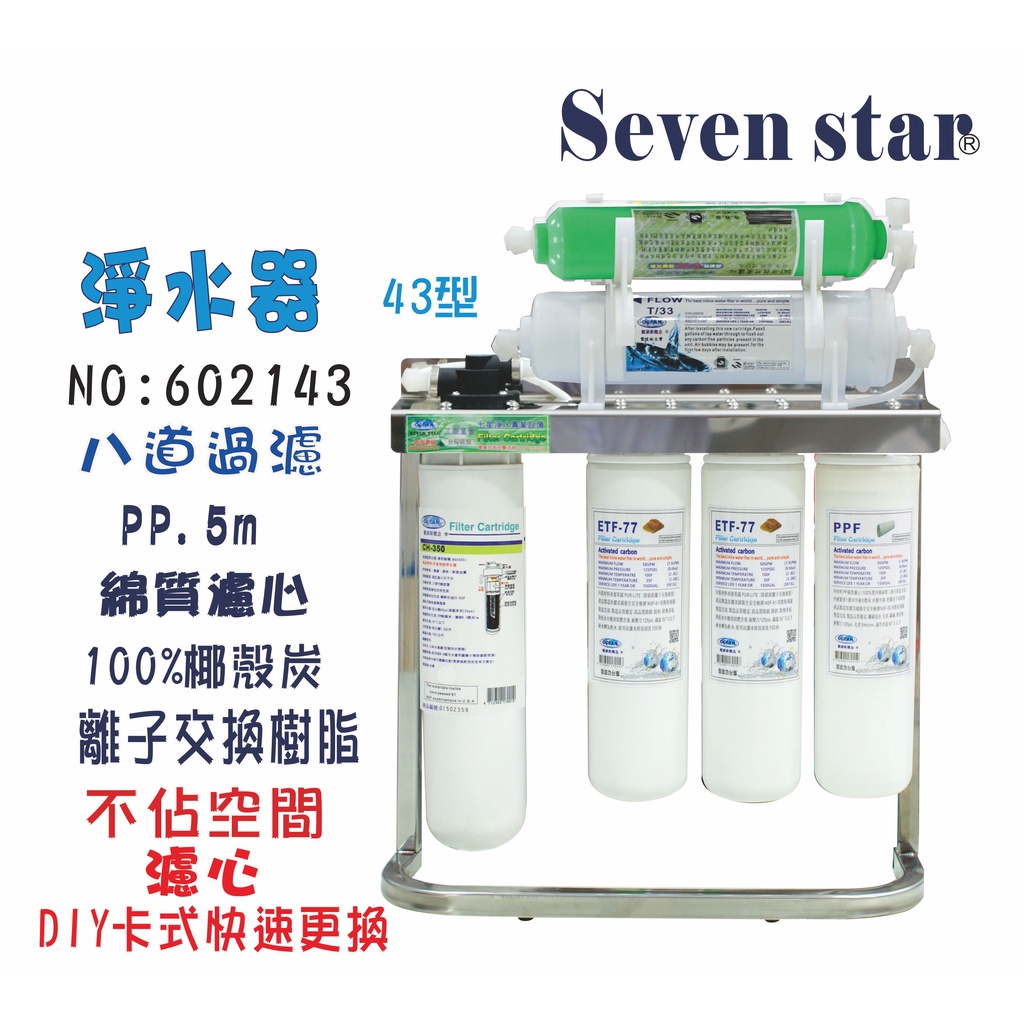 CH-350多效能3型淨水器       OCEAN卡式濾心過濾器. 貨號  602143  Seven star淨水網