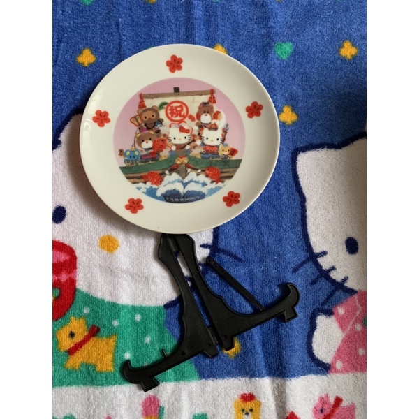 日本帶回三麗鷗授權正品哈囉凱蒂貓hello kitty Sanrio 開運  七福神 掛飾 裝飾 盤子 碗盤 盒裝