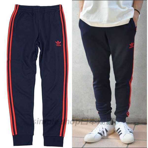 【Simple Shop】現貨Adidas Superstar縮口褲 Jogger Pants三條線 藍紅 BR4288