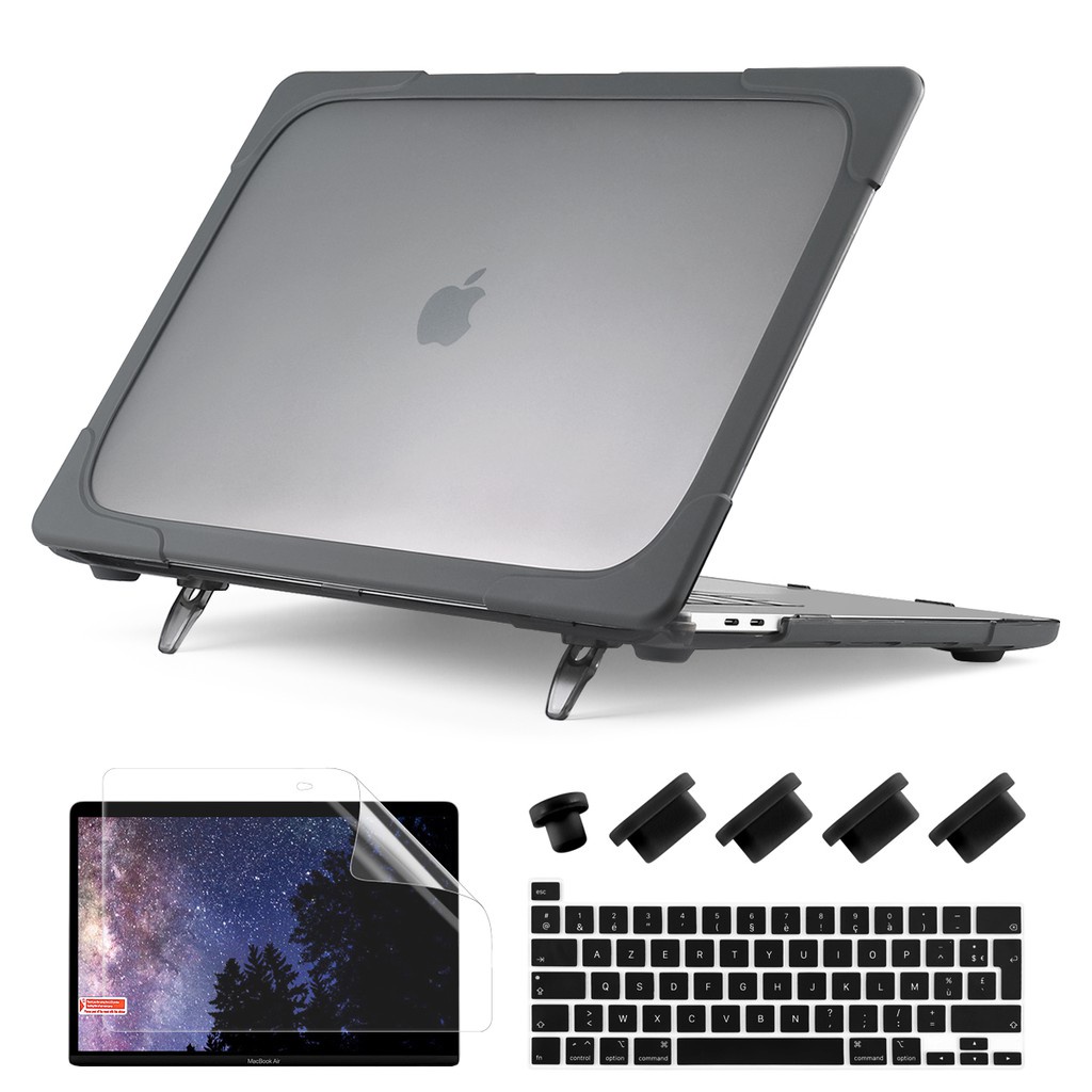 蘋果電腦殼 MacBook Air 13 11吋 Pro 13 15 2020保護殼 支架防摔 Mac12 鍵盤膜螢幕膜