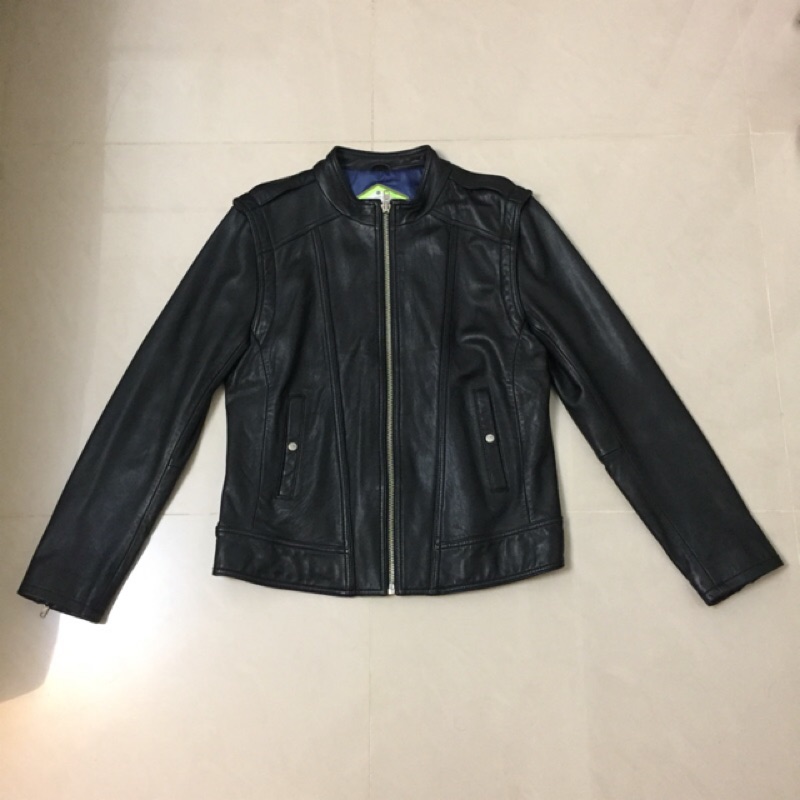 全新 tough 皮衣 直拉 小羊皮 黑色 立領 機車皮衣 美式休閒 Superdry Levis