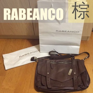 義大利RABEANCO modern現代美學系列雙飾帶包(大)棕色