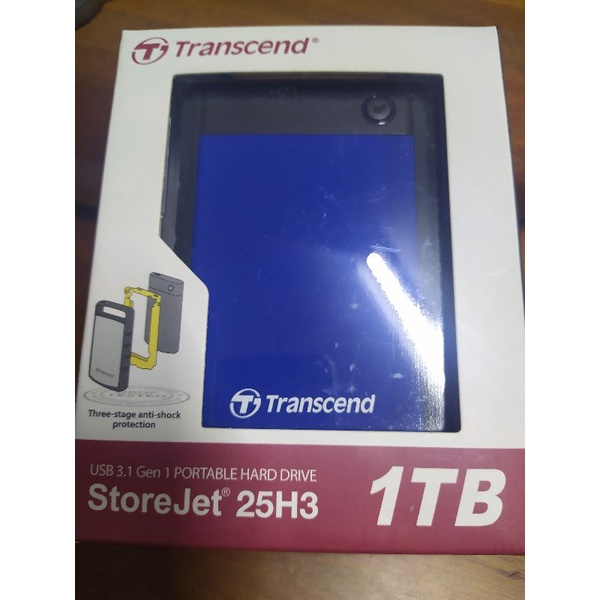 【Transcend 創見】1TB StoreJet 25H3 軍規防震-行動硬碟-寶石藍