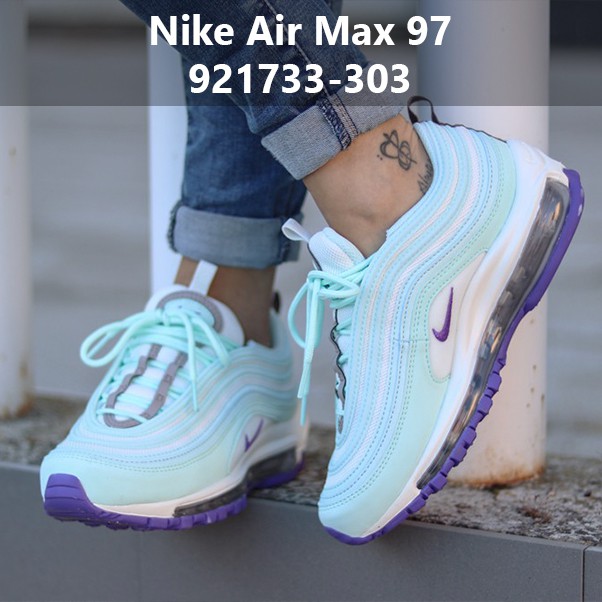 -FIT- Nike Air Max 97 天空藍 水藍 紫羅蘭 白色 氣墊 增高 厚底 反光 921733-303