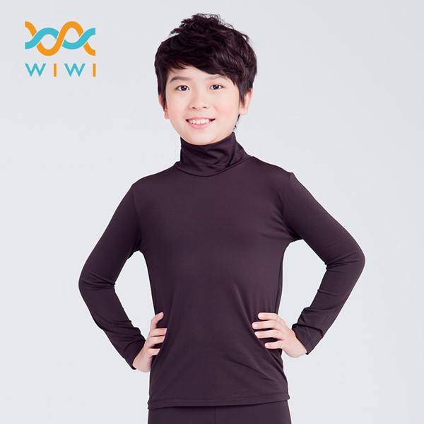 【WIWI】MIT溫灸刷毛高領發熱衣(經典黑 童100-150)0.82遠紅外線 迅速升溫 加倍刷毛 3效熱感 輕薄顯瘦