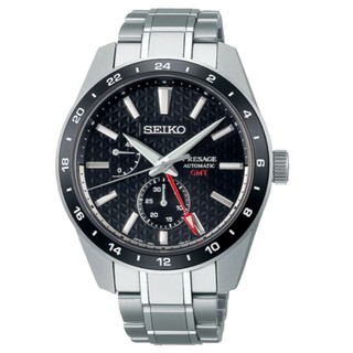 Seiko 精工表 6R64-00C0D(SPB221J1) Presage新銳系列GMT功能機械錶/黑面 42.2mm