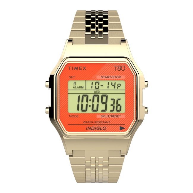【TIMEX】天美時 電子系列 多彩手錶 (橘/金 TXTW2V19500)