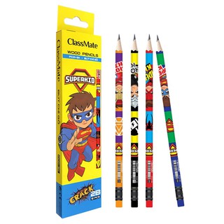 2b Classmate 木鉛筆,帶 PC 01 SD 橡皮擦、超級英雄鉛筆 - Loki Home