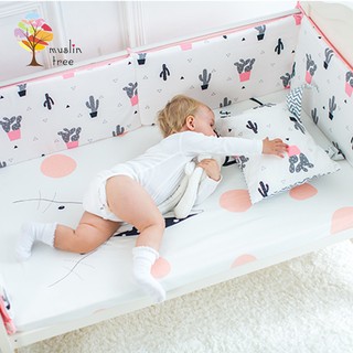 Muslintree嬰兒床防撞床圍 寶寶加厚防摔床墊-321寶貝屋