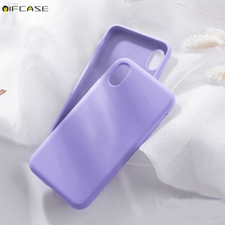 液態矽膠兼容 iPhone XS Max XR XS X 7 8 6 6s Plus SE 2020 手機殼紫色糖果素色
