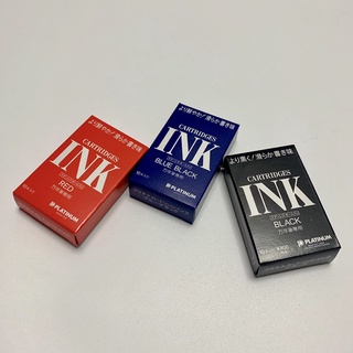 折50元!! 白金 PLATINUM 卡水 黑/藍黑/紅 十支入 鋼筆墨水 卡式墨水