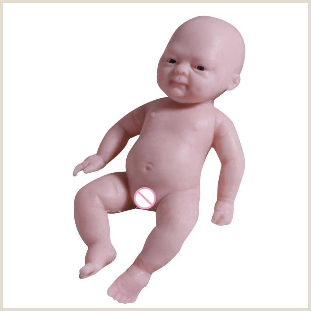 真实娃娃迷你 4.3 英寸重生嬰兒娃娃矽膠全身微型嬰兒娃娃軟矽膠身體脛骨