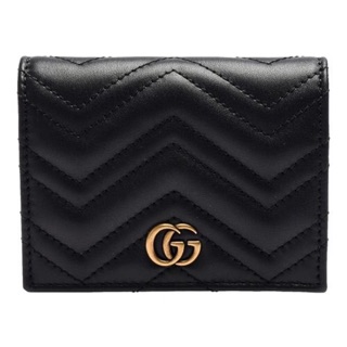現貨 GUCCI GG Marmont matelasse系列絎縫紋牛皮金屬雙G LOGO暗釦卡夾/零錢包