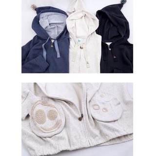 a la sha「全新、深藍S/藍S」阿財口袋寬鬆版連帽外套