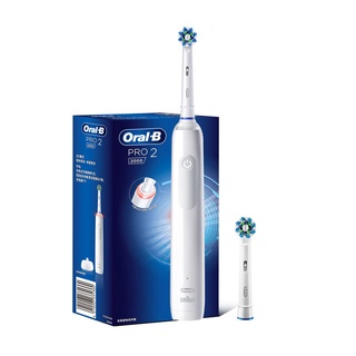 歐樂B PRO2 Oral-B 德國原廠公司貨 百靈 Pro2白色 3D聲波旋轉小圓頭 感應充電式電動牙刷 刷頭