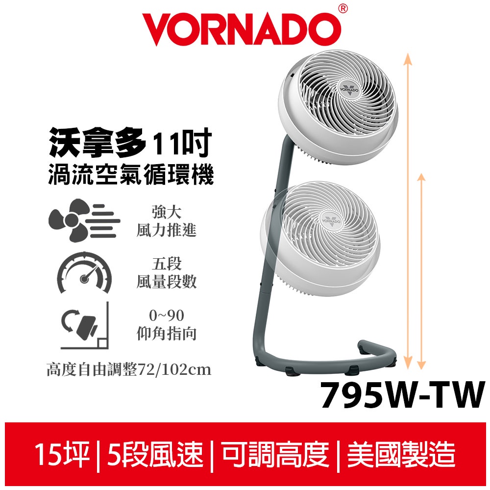 VORNADO沃拿多 渦流空氣循環機 795W-TW