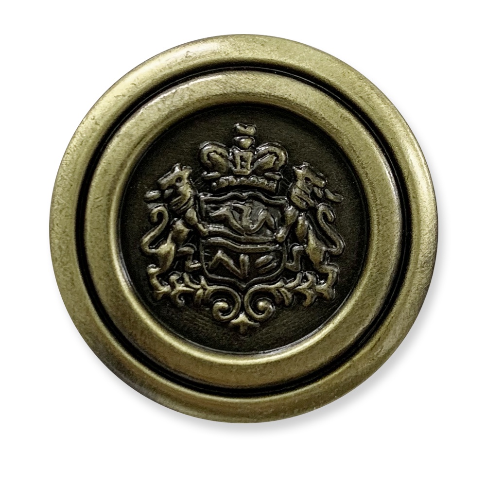 0174 皇家徽章釦 皇冠 獅子 銅釦 銅鈕釦  10入/組 學院風 西裝釦 金屬釦 金屬鈕釦 合金鈕釦 OB【恭盟】