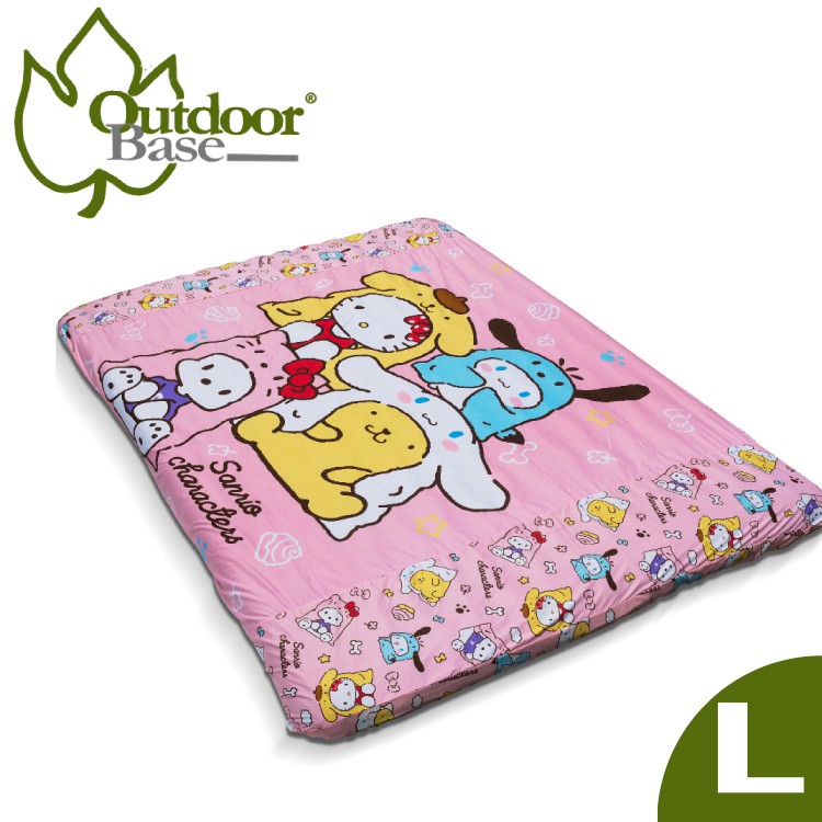 【OutdoorBase 三麗鷗Hello Kitty貓充氣床墊床包套 L】26190/充氣床墊床包套/防塵/悠遊山水