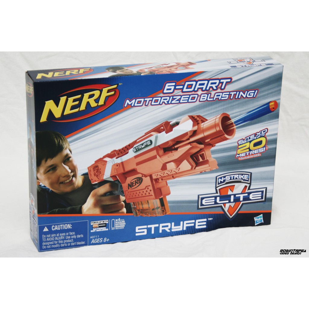 🈣 NERF stryfe STF殲滅者自動衝鋒槍 橘色款 全新 ( 電動槍 玩具 遊戲 子彈 球彈 改裝