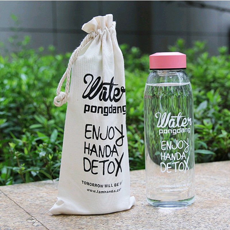 環保水瓶 韓風 500ml 700ml 800ml 玻璃杯 超大容量 玻璃瓶 隨身瓶 水壺 買一送二