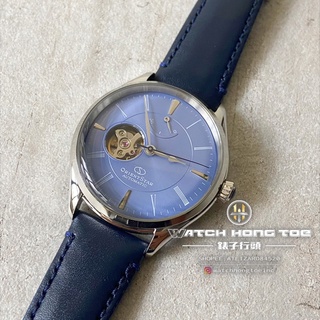 []錶子$行頭[] ORIENT STAR 東方之星 復古弧面玻璃簍空機械腕錶-皮帶/天空藍 (RE-AT0203L)
