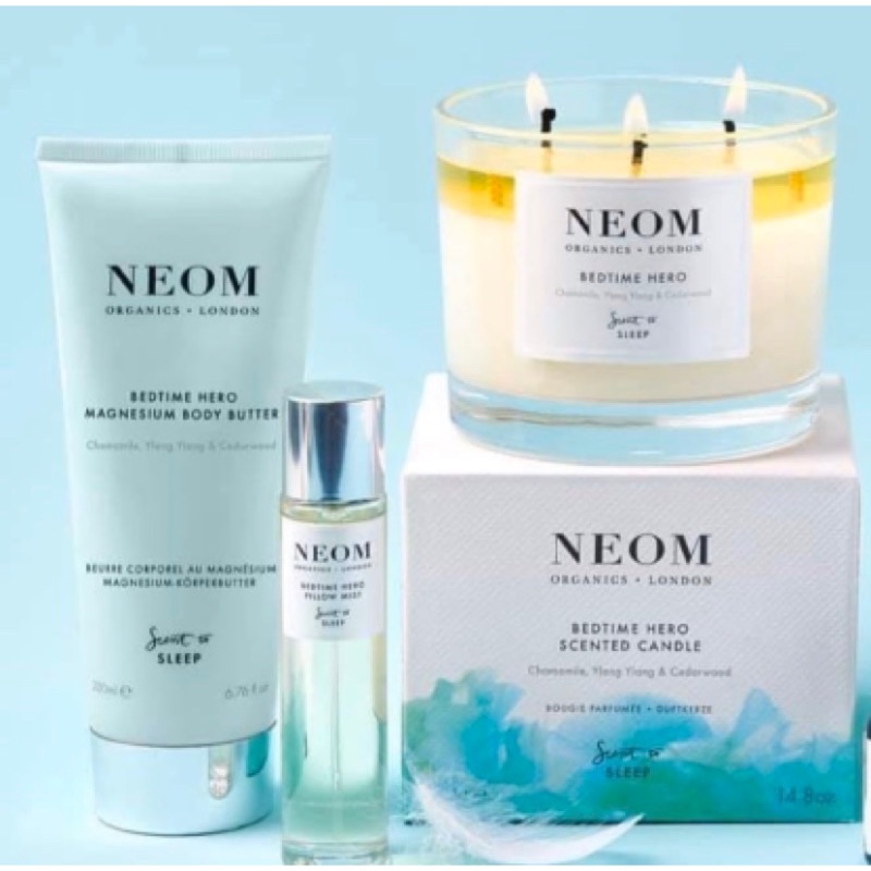 英桃小館🌹獨家 neom bedtime hero靜心舒眠 香氛蠟燭 枕頭噴霧 11種精油混合 | BeeCost