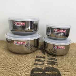 斑馬牌 Zebra 304 高型加厚調理碗4入組 不鏽鋼保鮮盒