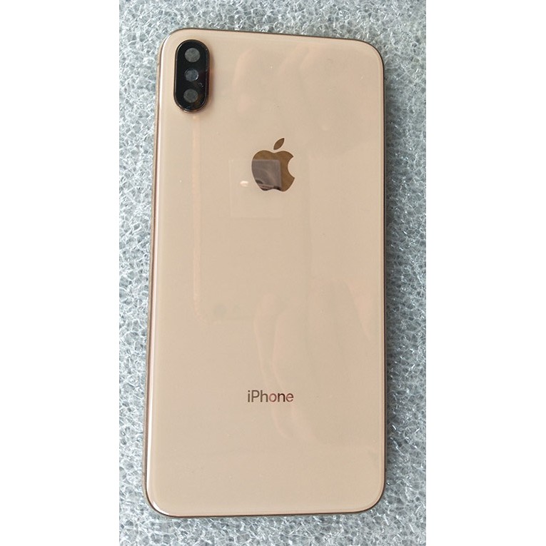 iPhone Xs MAX 原裝拆機良品中框後蓋外殼帶玻璃 金色，沒有SIM卡托與兩側邊按鍵，送螢幕密封膠，含稅