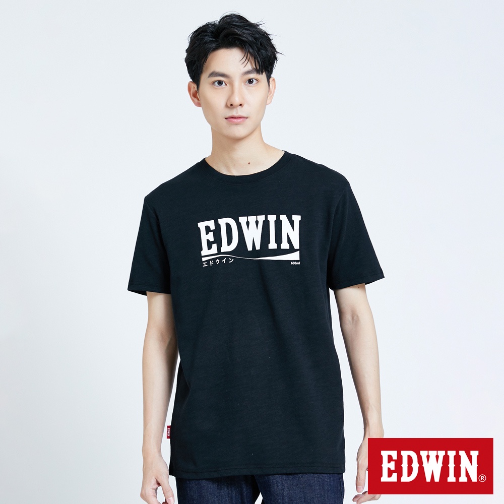 EDWIN 人氣復刻 超市系列 涼感飲品LOGO 短袖T恤(黑色)-男款