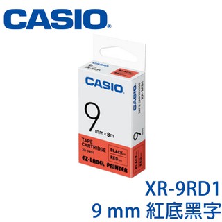 【3CTOWN】含稅開發票 CASIO卡西歐 9mm XR-9RD1 紅底黑字 原廠標籤機色帶
