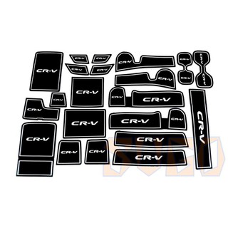 SUGO汽車精品 本田 HONDA CRV 5/5.5代 專用黑底白色(夜光款)置物門槽墊
