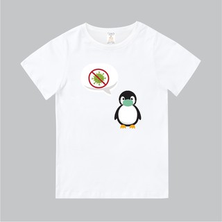 T365 臺灣製造 MIT CORONAVIRUS COVID-19 企鵝 口罩 親子裝 童裝 T恤 T-shirt T