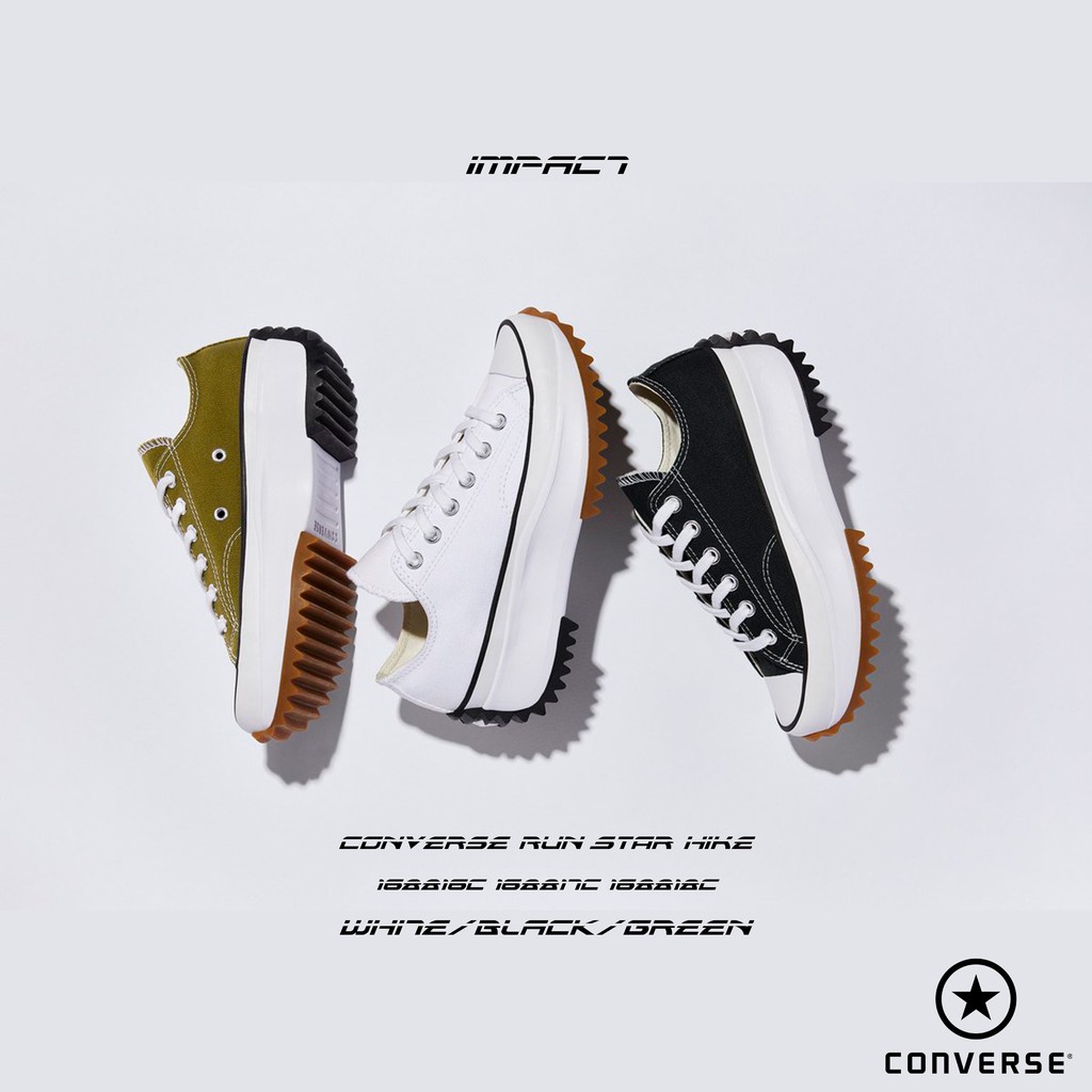 Converse Run Star Hike 黑 白 鋸齒鞋 厚底 低筒 168816C 168817C IMPACT