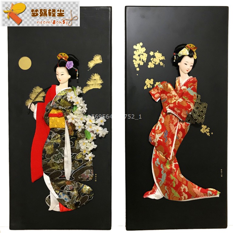 夢殤 輕塵日本藝妓人偶版畫日式浮世繪鑲嵌家居立體掛畫人物畫料理店裝飾畫 蝦皮購物