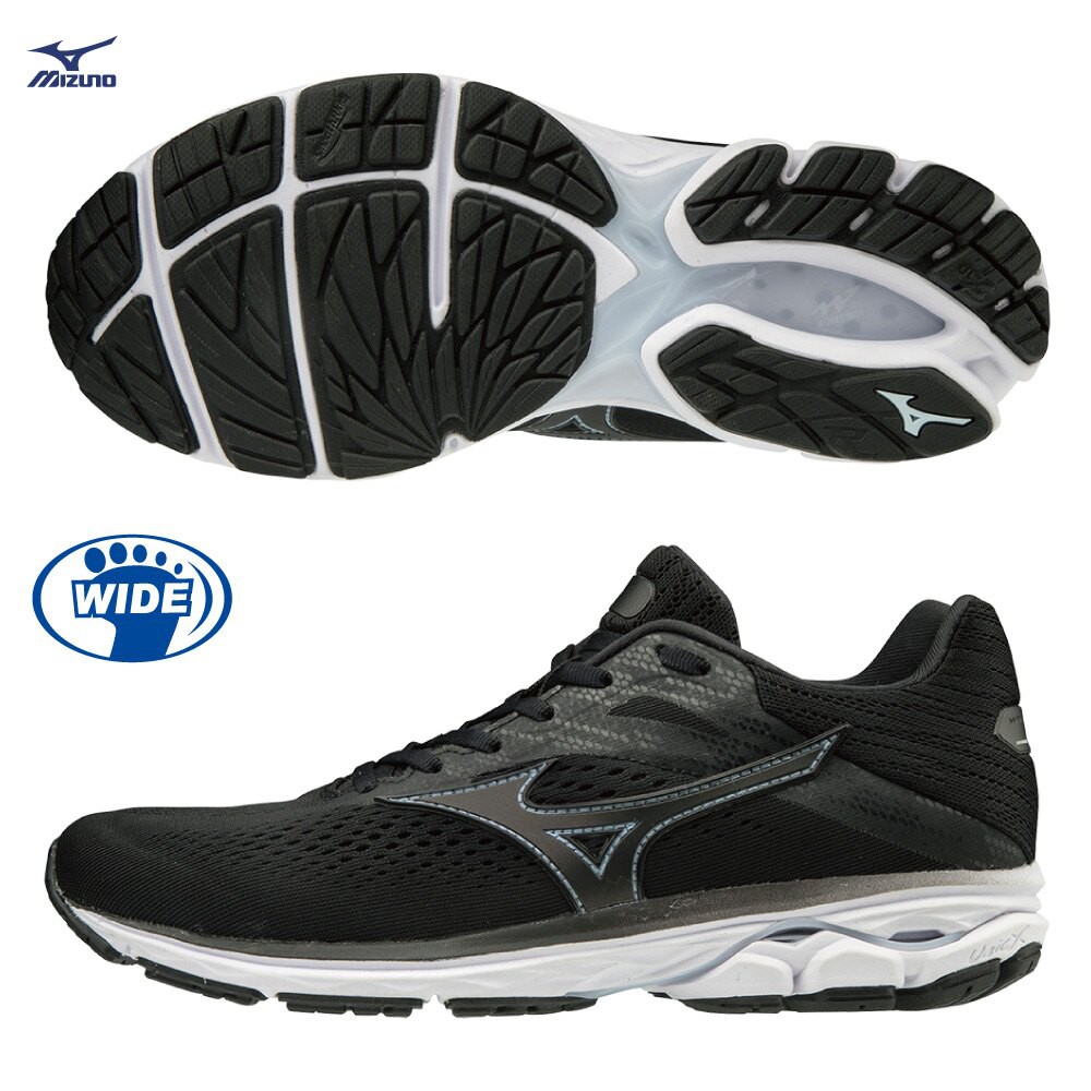 MIZUNO WAVE RIDER 23 女鞋 慢跑 路跑 3E 寬楦 避震 穩定  黑【運動世界】J1GD190409