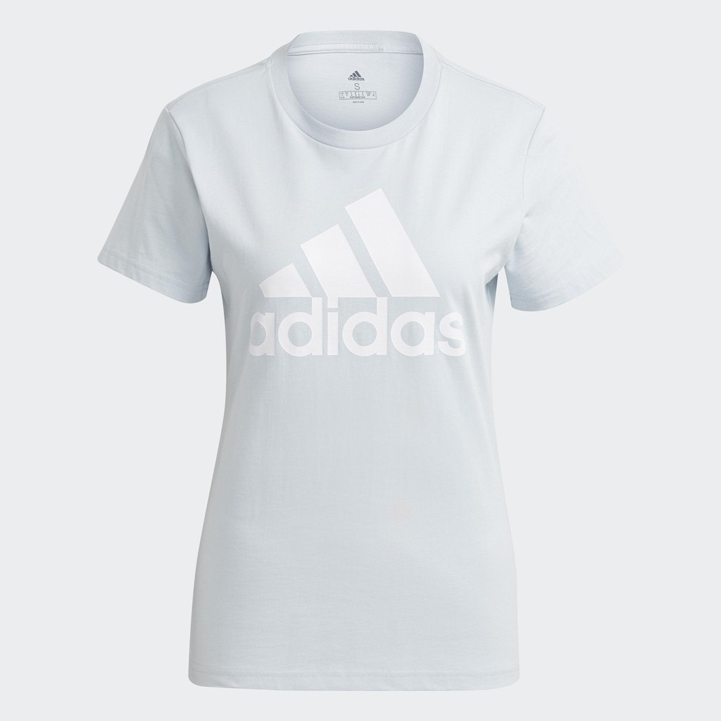 Adidas Essentials 女款藍白色休閒短袖上衣-NO.GV4029