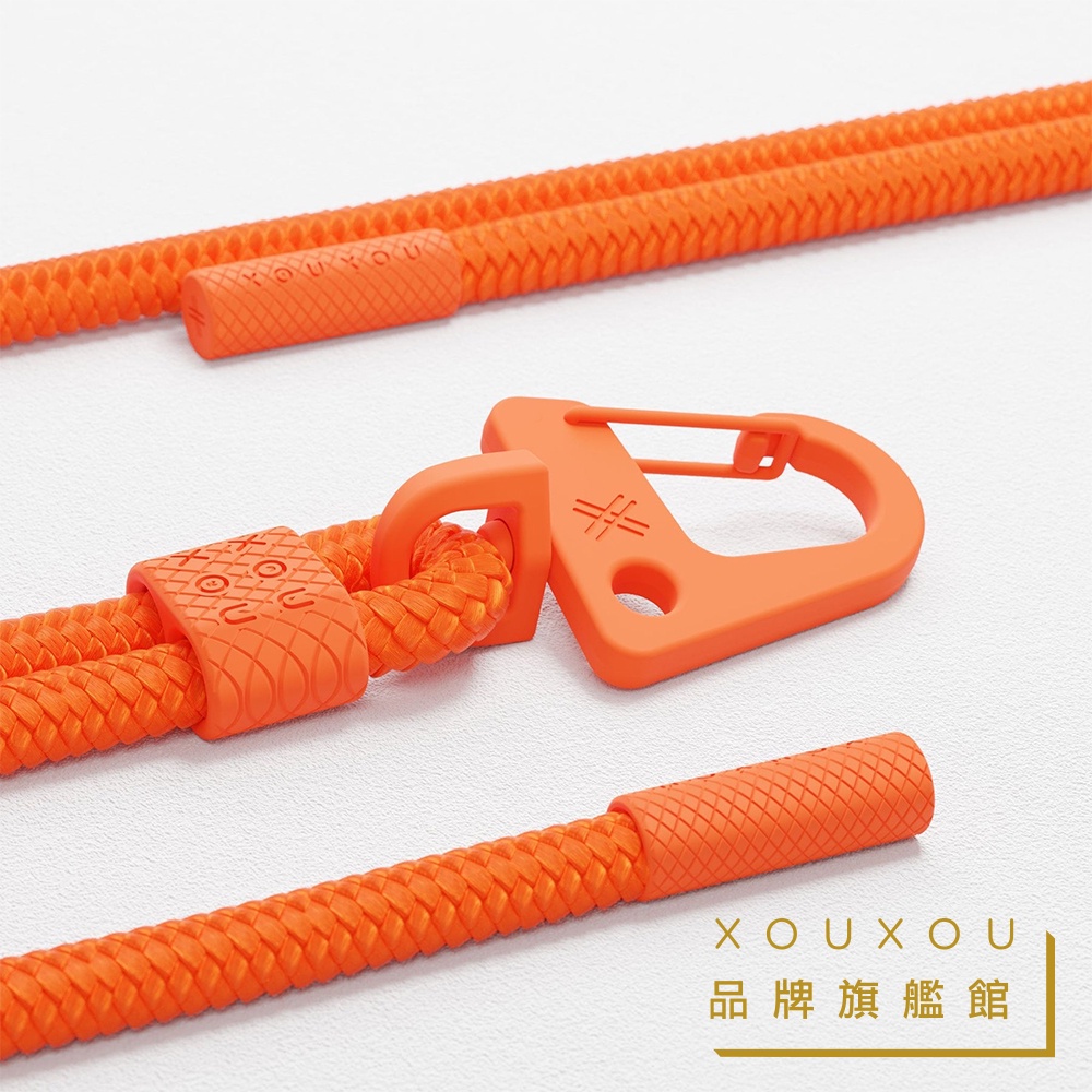 XOUXOU / 6mm登山扣掛繩-橘色VIBRANT ORANGE 可支援相機 掛繩手機殼 手機夾片