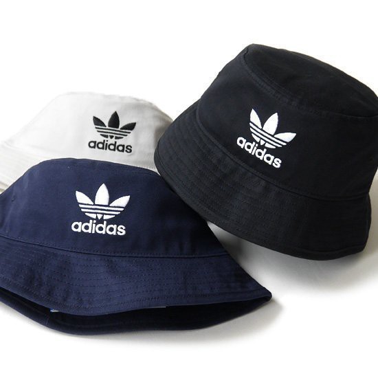 現貨 Adidas originals LOGO 三葉草 漁夫帽 黑白 黑 白 帽子 bk7345 bk7350