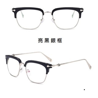 薛之謙同款 全金屬復古半框眼鏡 平光造型眼鏡 鏡框 眼鏡 藍光眼鏡