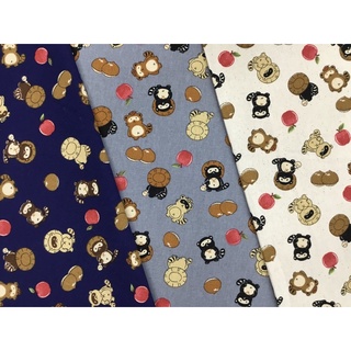 【大同布行】厚棉布 100%純棉布 狸貓愛栗子 適用於布包、抱枕、手作、桌巾、手作、門簾、佈置