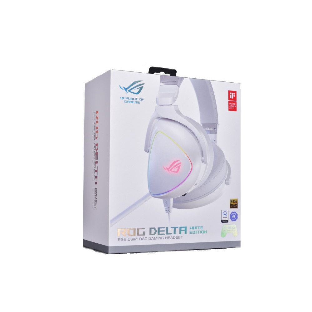 ASUS 華碩 幻白限定款 ROG Delta White Editio 有線電競耳機【魔力電玩】
