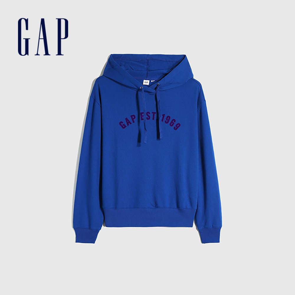 Gap 女裝 Logo帽T 碳素軟磨系列-深藍色(651738)