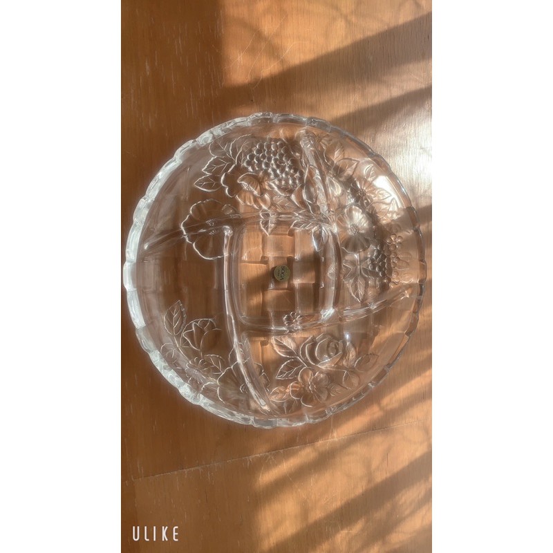 日本SOGA 水晶雕花玻璃盤